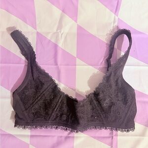 Victoria’s Secret Dream Angels Black Lace Longline Bralette - No Wire - Size S